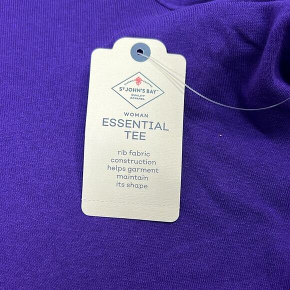 New! St. John’s Bay purple long sleeve v-neck cotton t-shirt 5X - Picture 4 of 8
